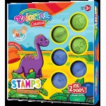 Vaikiškų antspaudukų rinkinys Colorino Creative DINO, 6vnt + 2 pagalvėlės