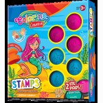 Vaikiškų antspaudukų rinkinys Colorino Creative MERMAID, 6vnt + 2 pagalvėlės