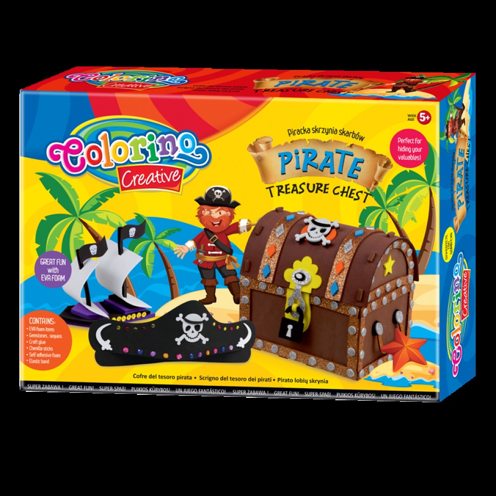 Rinkinys kūrybai Colorino Creative Pirate treasure chest (P)