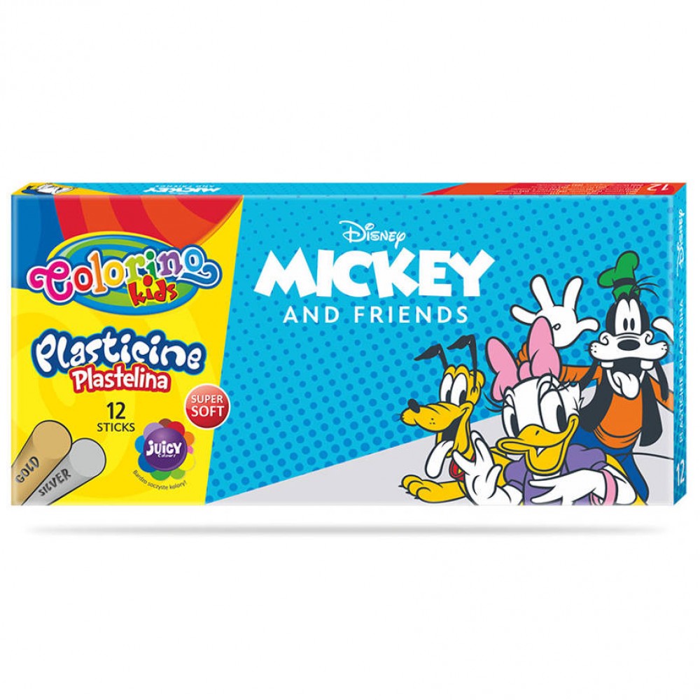 Plastilinas Disney Mickey and Friends, 12 spalvų apvalus