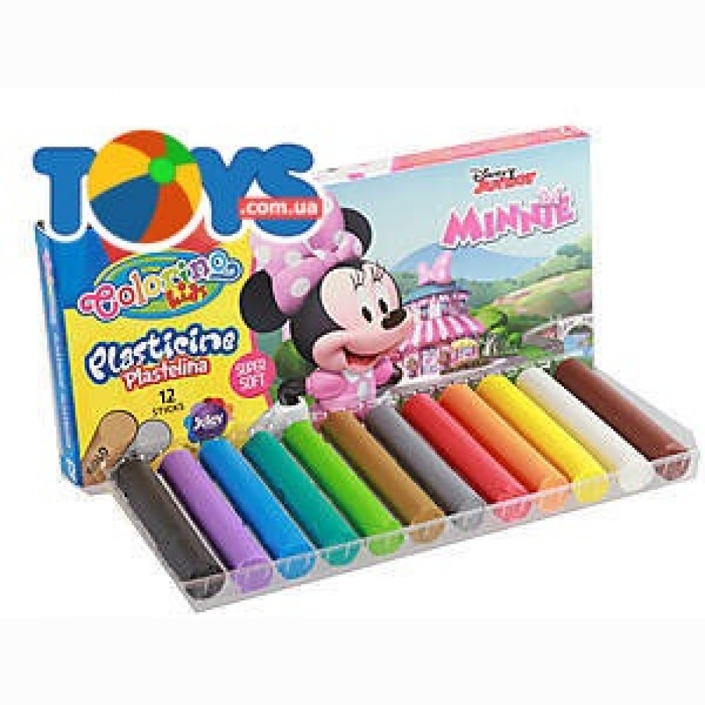 Plastilinas Disney Junior Minnie, 12 spalvų apvalus