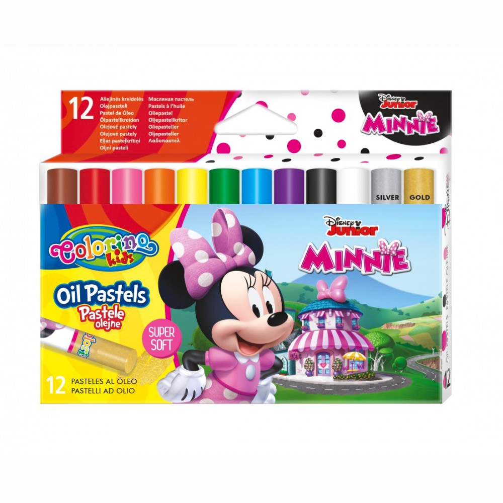 Aliejinės kreidelės Disney Junior Minnie, 12spalvų