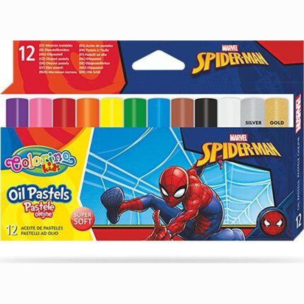 Aliejinės kreidelės Spider-Man, 12spalvų