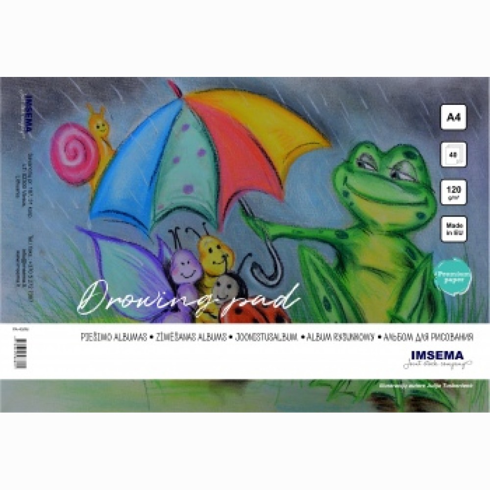 Piešimo albumas A4 40 lapų, 120 gr  PREMIUM IMSEMA