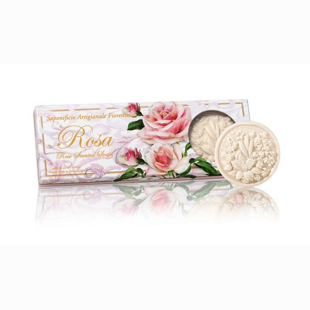 Rožių žiedų muilas su langu  3 x 125 g