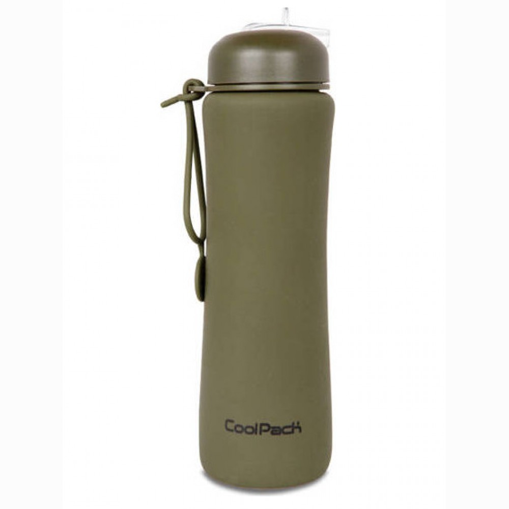 Silikoninė gertuvė COOLPACK, 600 ml, alyvuogių žalios spalvos