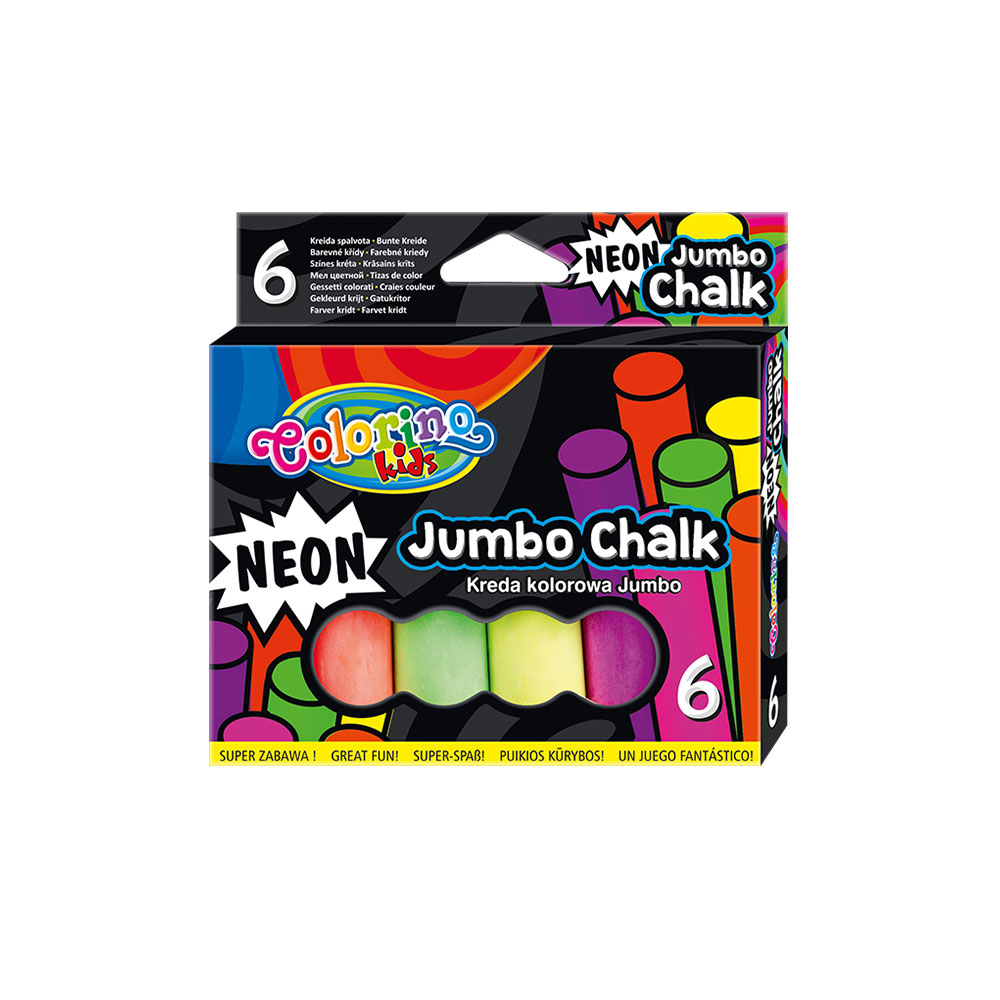 Spalvota kreida Colorino JUMBO, 6 neoninės spalvos