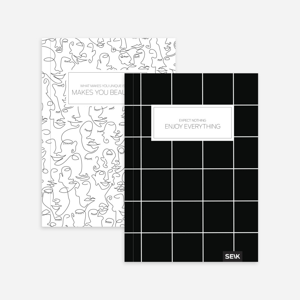Taškuota užrašinė -  Black & White(2 vnt)