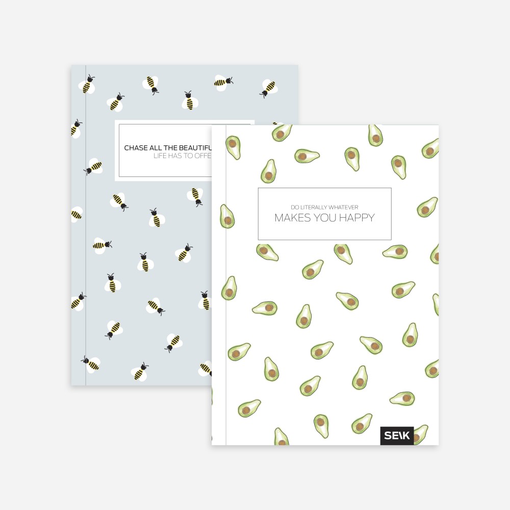 Taškuotos užrašinės Bees & Avocados 2 vnt.