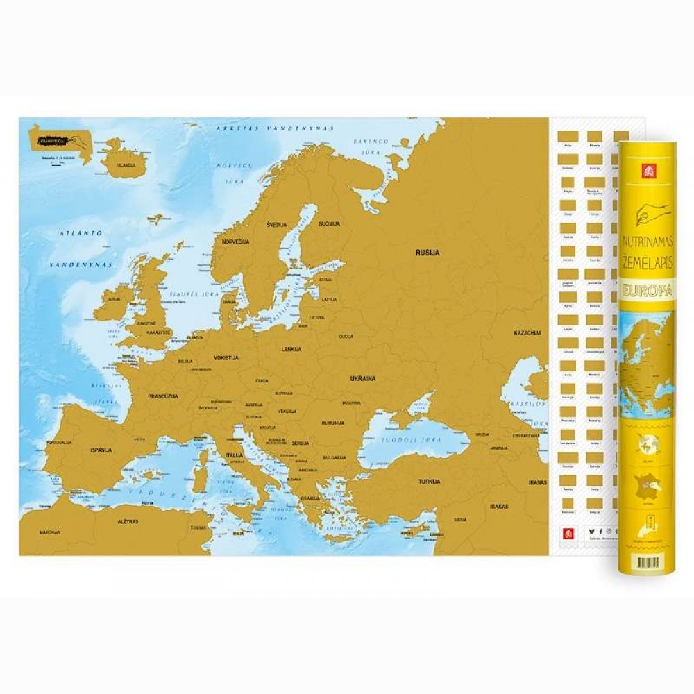 Nutrinamas žemėlapis. Europa
