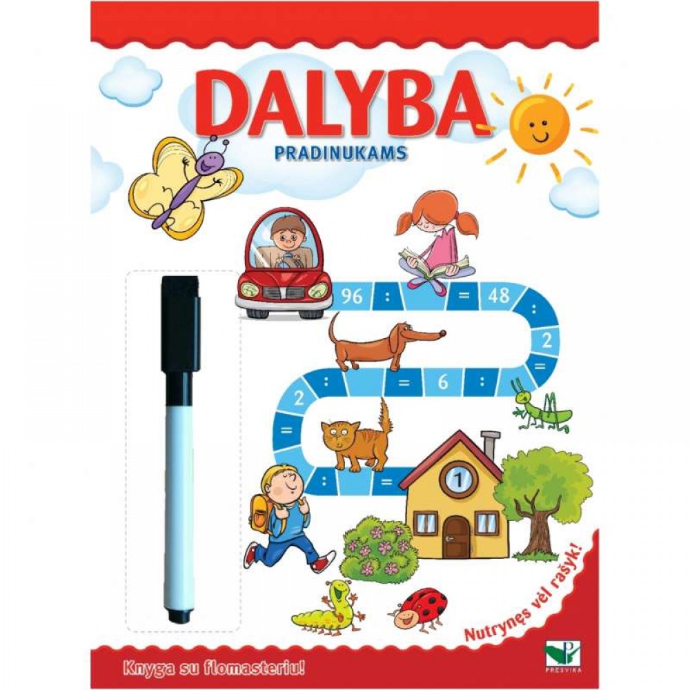 Dalyba pradinukams. Nutrynęs vėl rašyk. Su flomasteriu 