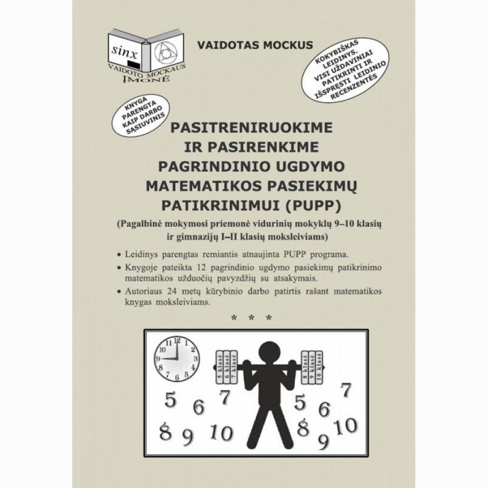 Pasitreniruokime ir pasirenkime pagrindinio ugdymo matematikos pasiekimų patikrinimui (PUPP) 