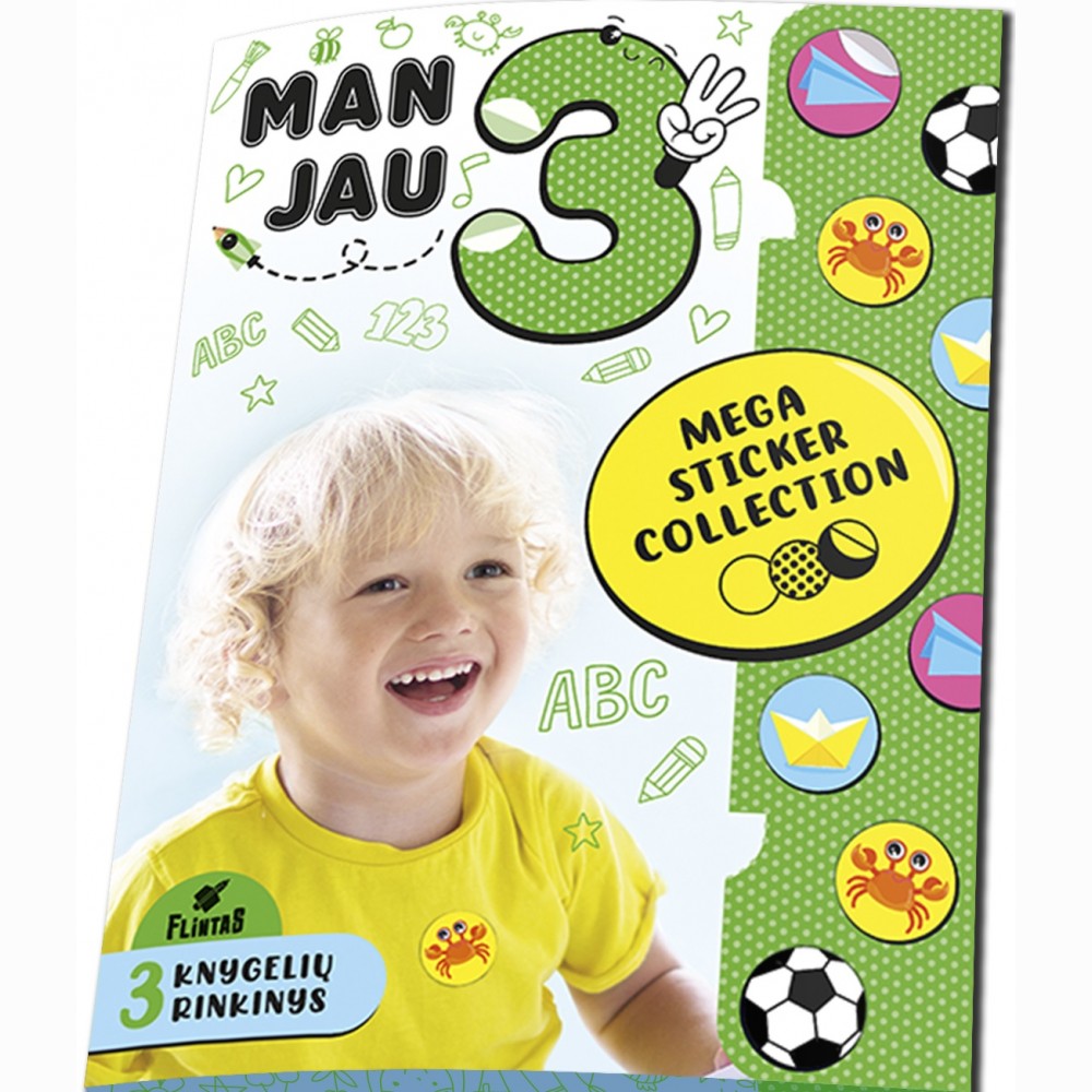 Man jau 3! Mega sticker collection 3 knygelės