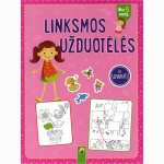 Linksmos užduotėlės su lipdukais (rožinė)