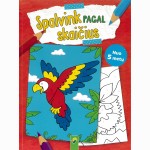 Spalvink pagal skaičius. Papūga