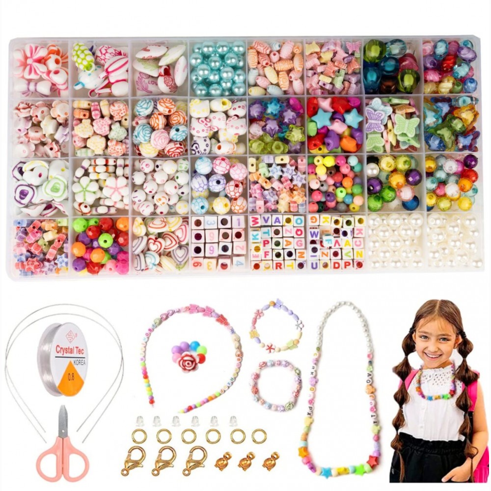 Karoliukų rinkinys papuošalams kurti, 900 vnt.