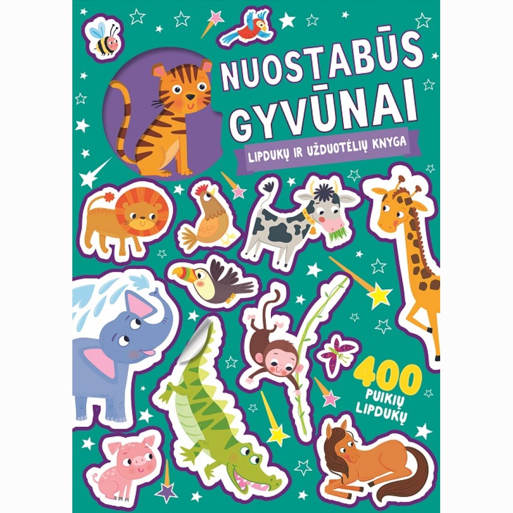 Nuostabūs gyvūnai. Lipdukų ir užduotėlių knyga