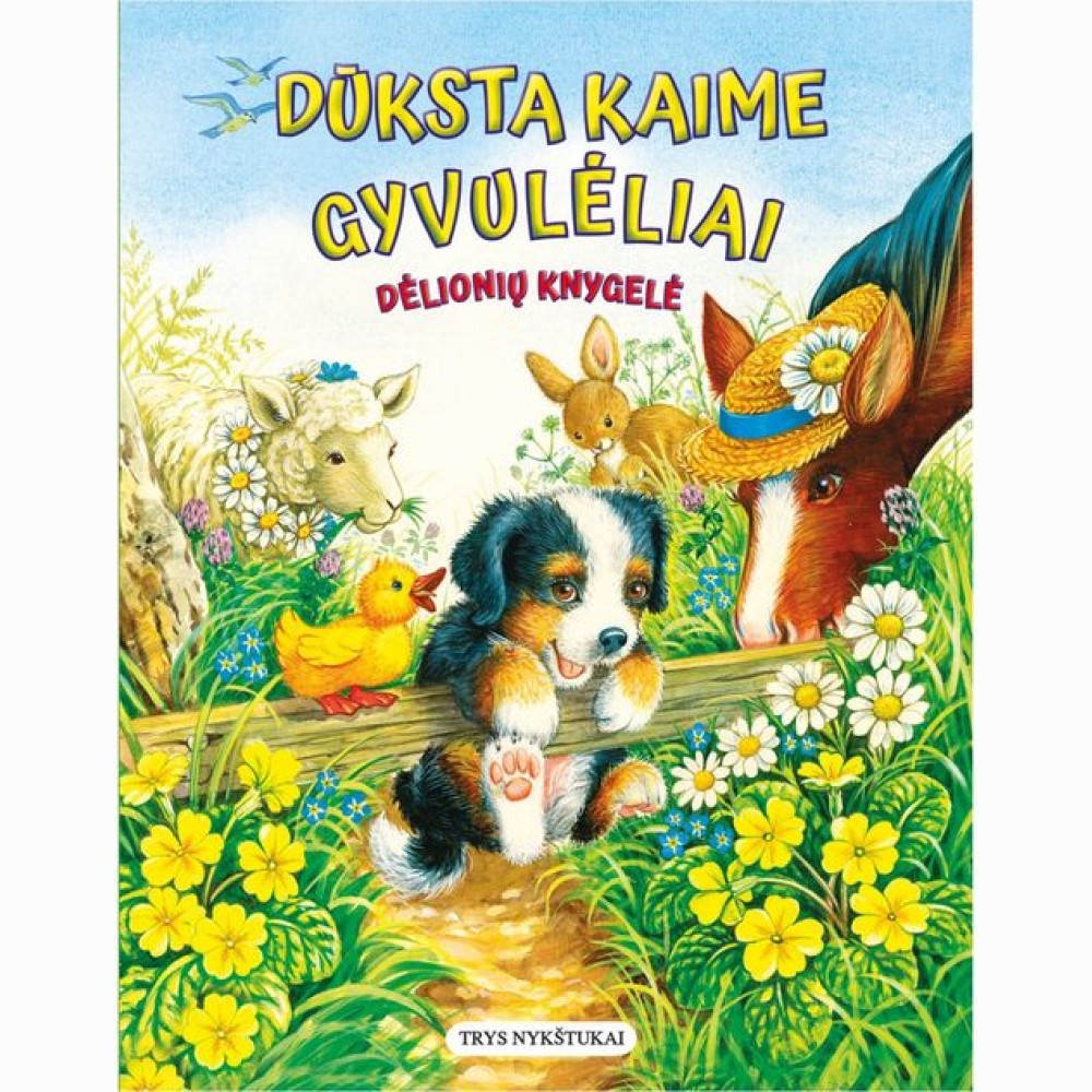 Dūksta kaime gyvulėliai. Dėlionių knygelė