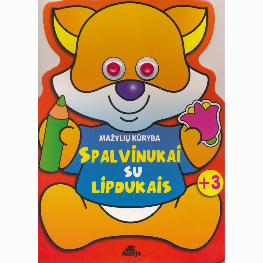 Mažylių kūryba. Spalvinukai su lipdukais (Lapiukas)