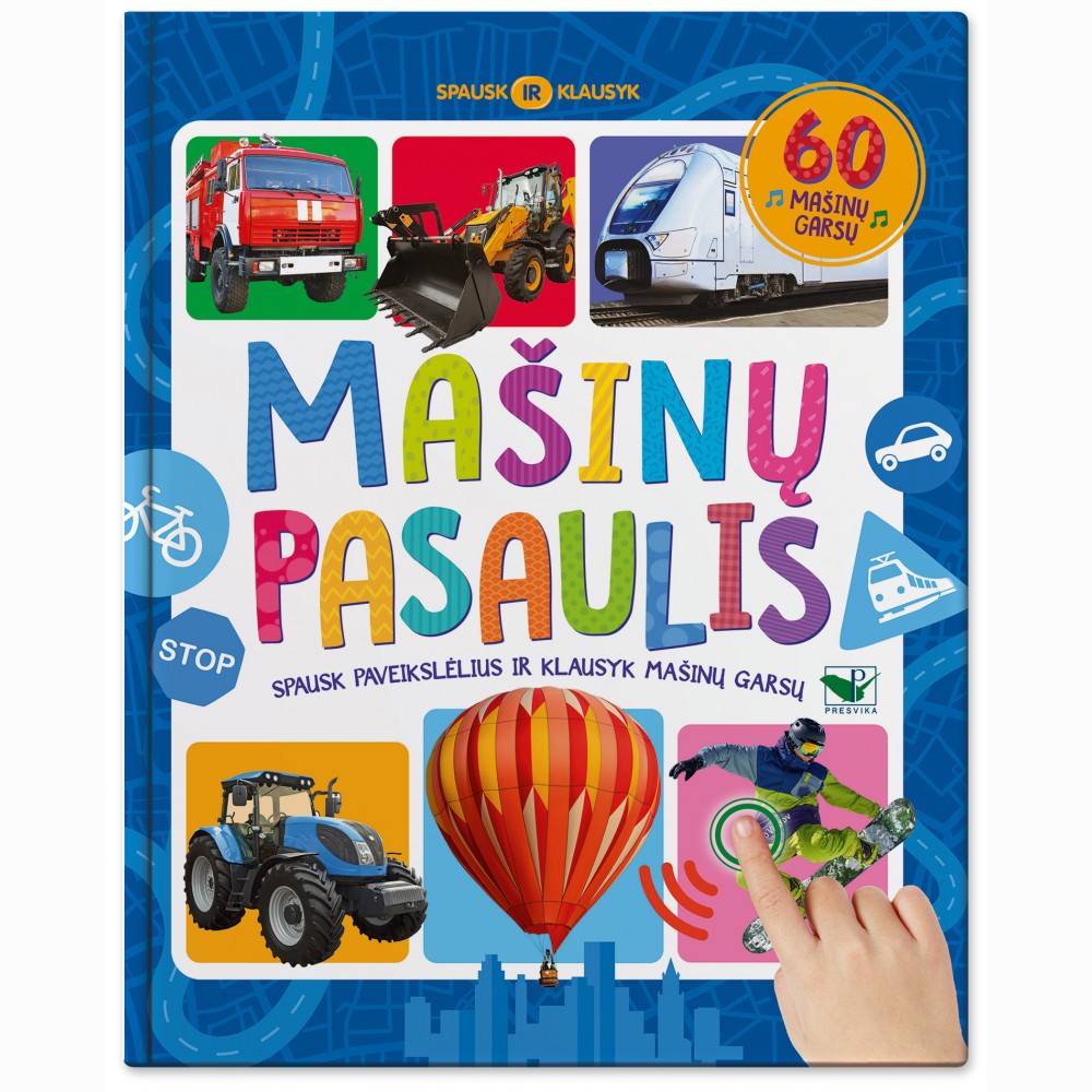 60 mašinų garsų. Spausk ir klausyk. Mašinų pasaulis