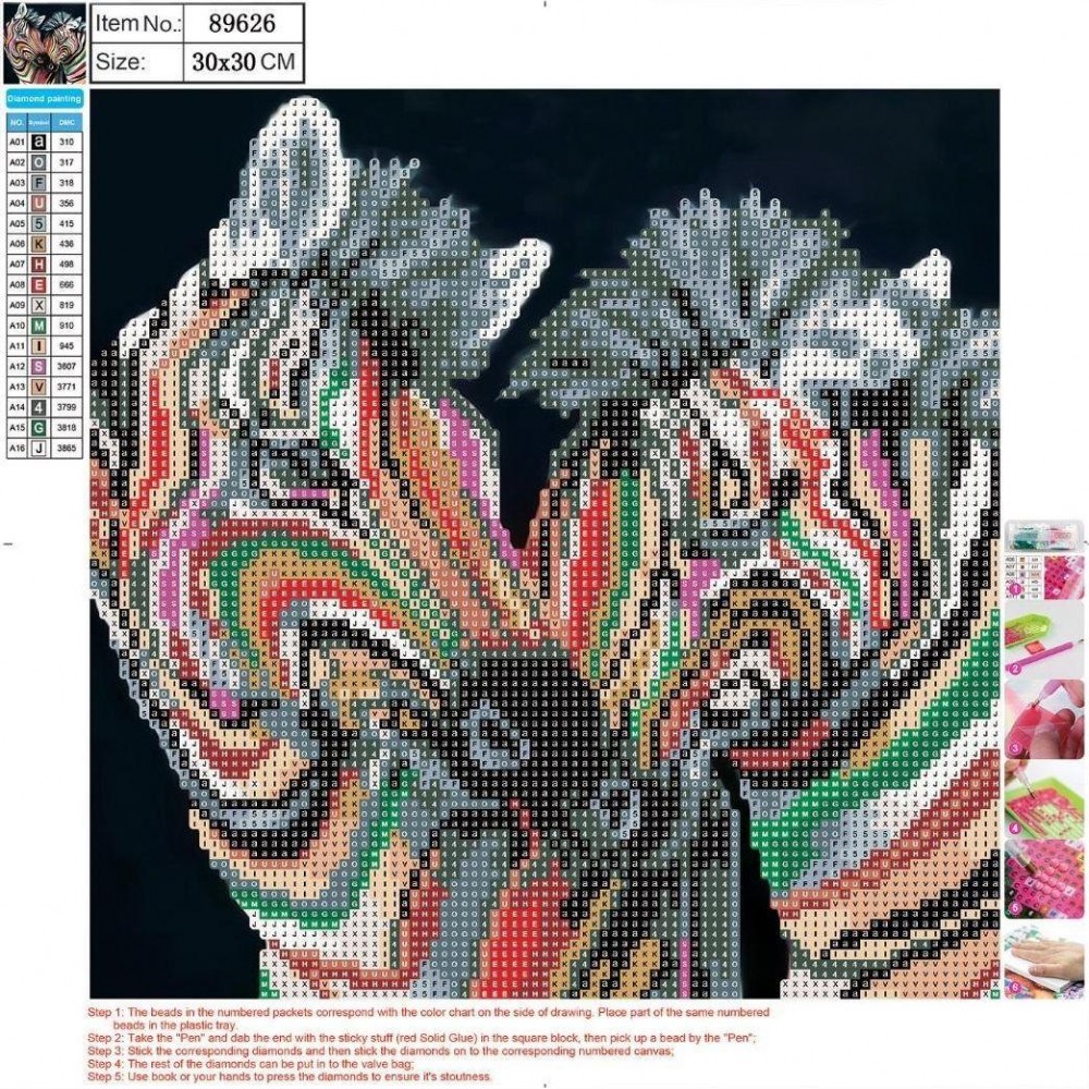 Deimantinė mozaika   Zebra 30x30cm