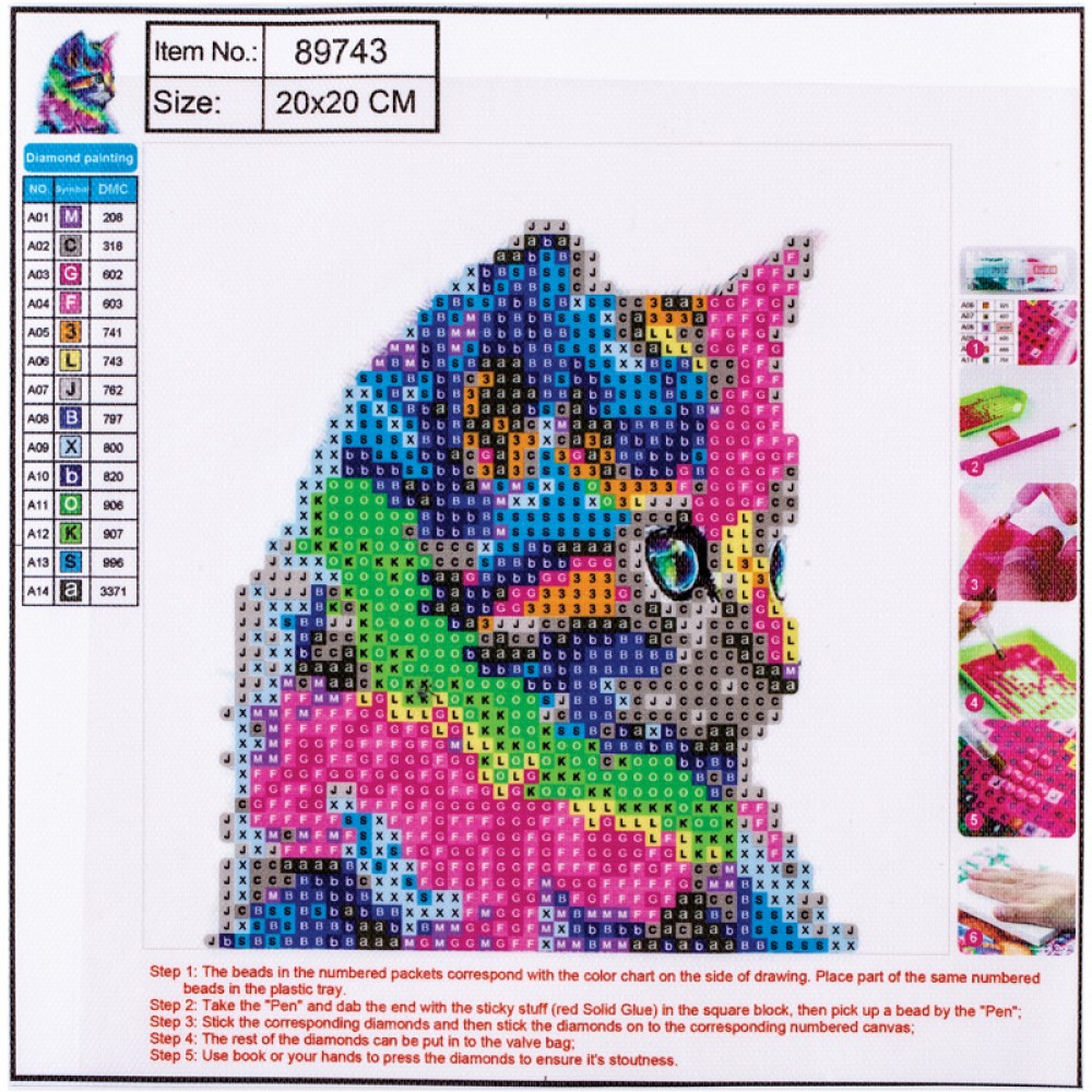 Deimantinė mozaika Cat 20x20cm