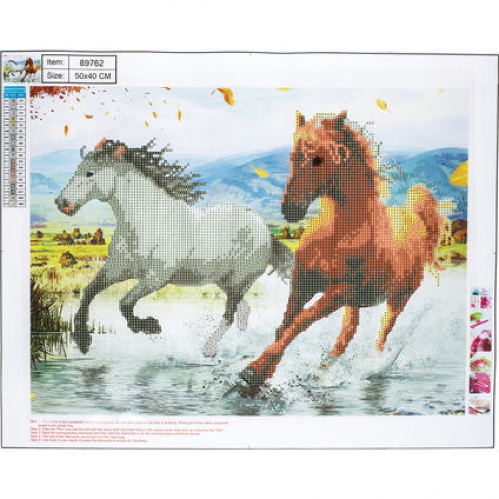 Deimantinė mozaika Horses 40x50cm