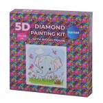 Deimantinė mozaika su mediniu rėmeliu  Elephant  20x20