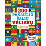 200 Pasaulio šalių vėliavų su išimamomis kortelėmis, plakatu ir lipdukais