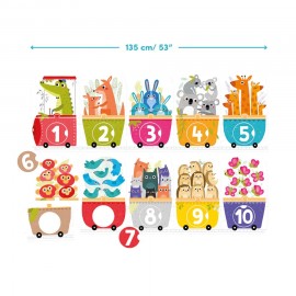 Lavinamoji dėlionė BANANAPANDA Make-a-Match Puzzle Number Train 3+