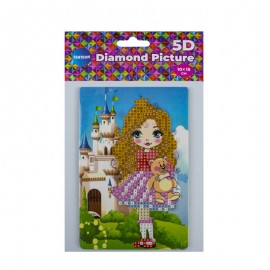 Deimantinė mozaika su plastikiniu molbertu Girl 10x15