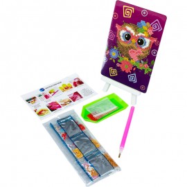Deimantinė mozaika su plastikiniu molbertu Owl 10x15