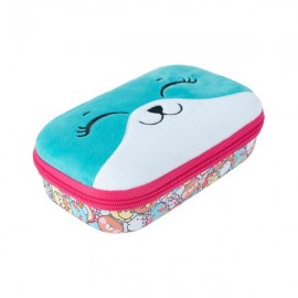 Penalas-pieštukinė  ZIPIT Fur Creature Box with Inner Pocket, žalsvai mėlynas