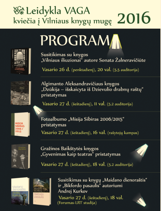 Leidyklos VAGA renginių programa